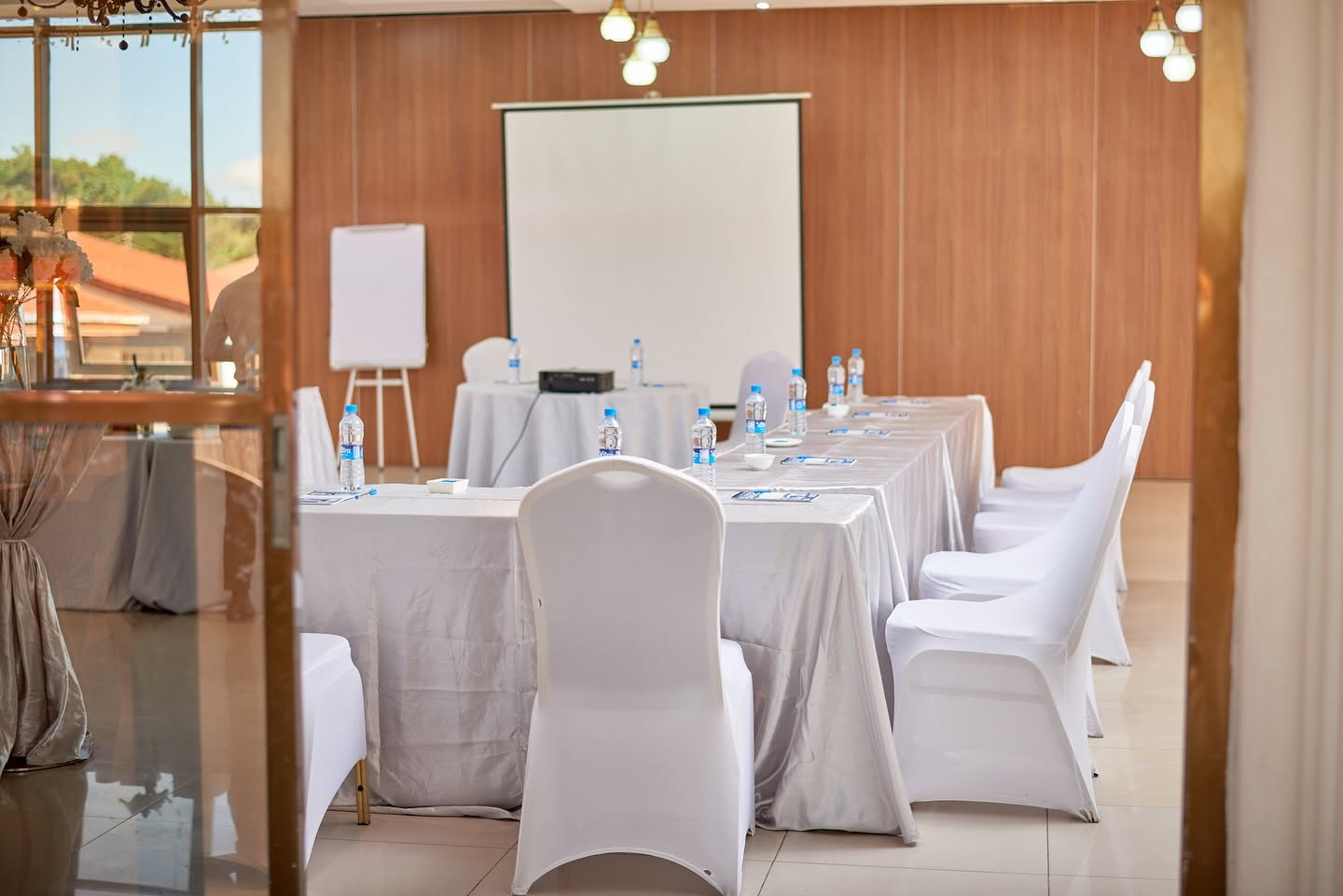 Executive meeting room with projector screen